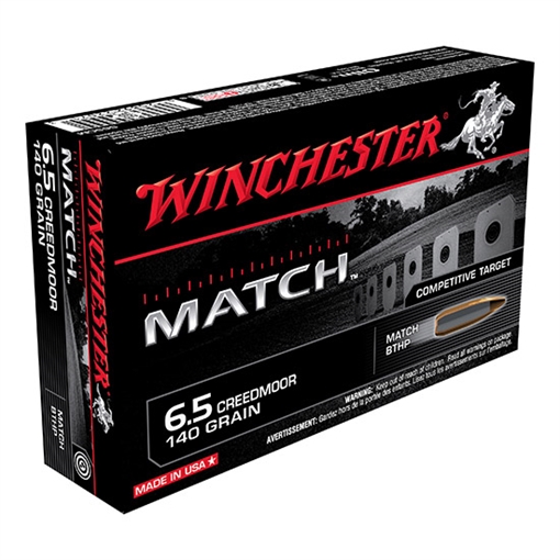 Winchester Ammo Match 6.5Creedmoor 140gr Sierra MatchKing BTHP 20 Per Box/10 Case S65CM