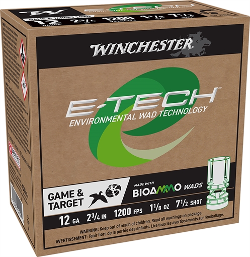 Winchester Ammo E-Tech 12Gauge 2.75" 1 1/8oz 7.5Shot 25 Per Box/10 Case WCM127