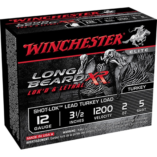 Winchester Ammunition Long Beard XR, 12 Gauge, 3.5" Chamber, #5, 2 oz, Shotshell Shot-Lok with Lead Shot, 10 Round Box STLB12L5