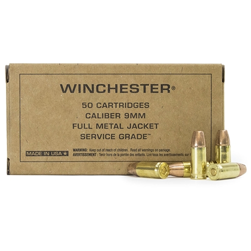 Winchester Ammo USA 9mmLuger 115gr Full Metal Jacket 50 Per Box/20 Case SG9W50
