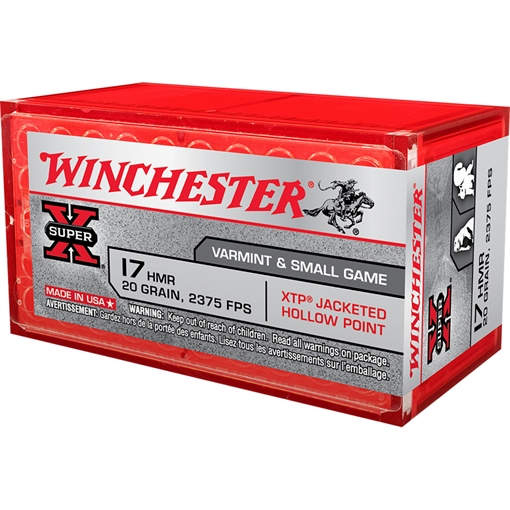 Winchester Ammo Super X 17HMR 20gr Hornady XTP Hollow Point 50 Per Box/20 Case X17HMR1