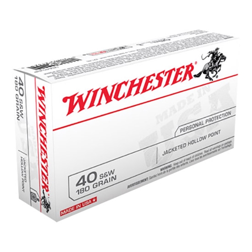 Winchester Ammo USA 40S&W 180gr Jacketed Hollow Point 50 Per Box/10 Case USA40JHP