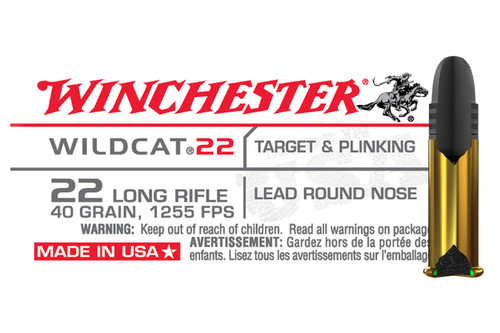 Winchester Wildcat 22LR 40 gr, Lead Round Nose, 50rd Box (Minimum 20 Boxes)