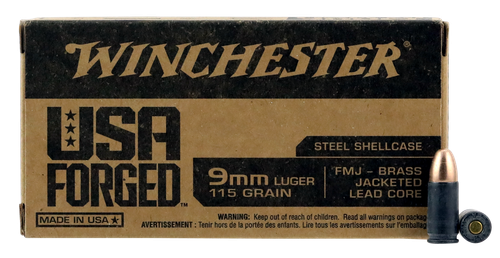 Winchester Forged 9mm, 115gr, Full Metal Jacket, 50rd Box