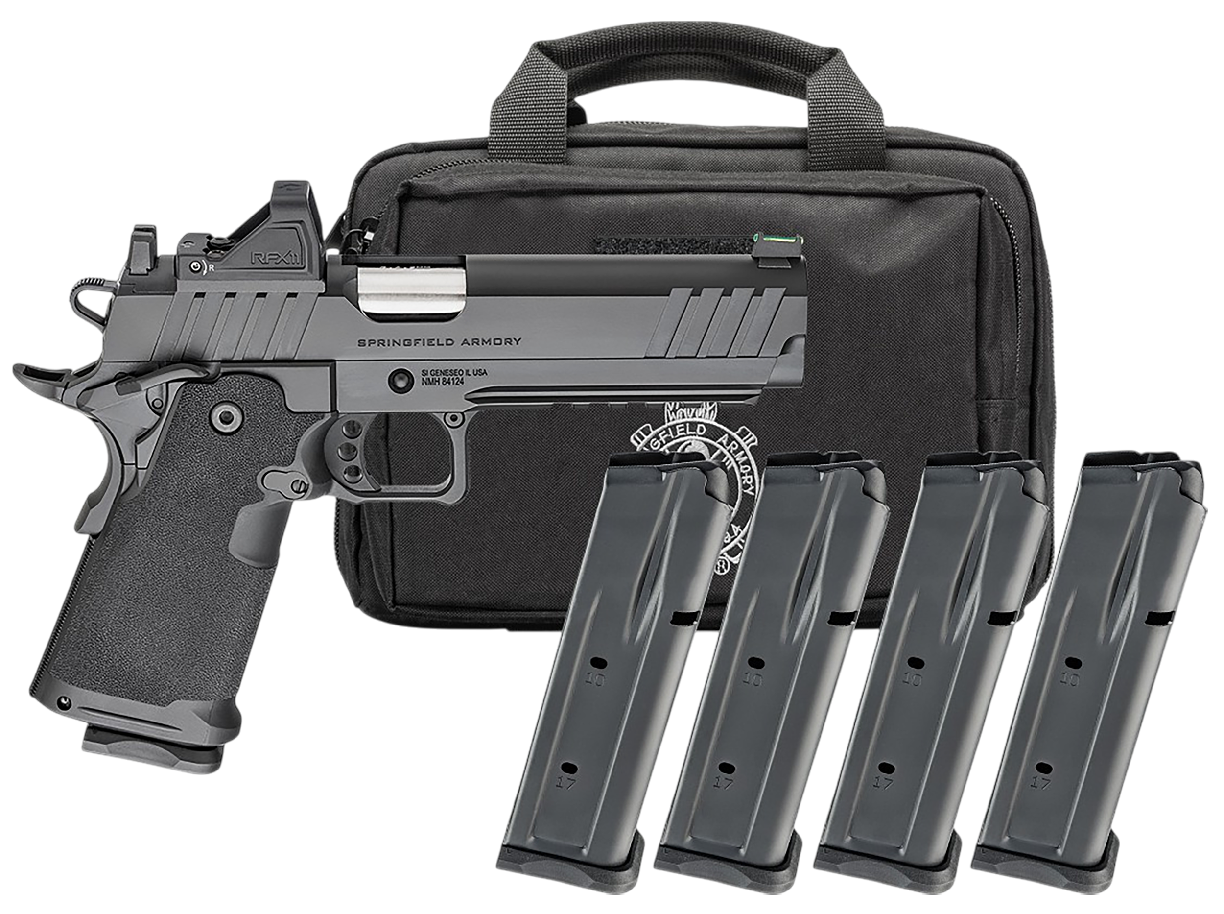 Springfield 1911 DS Prodigy Gear Pac Optic Ready Pistol PH9119AOSLCPAC, 9mm, 5in, Polymer Grips, Black Cerakote Finish, 10 Rds