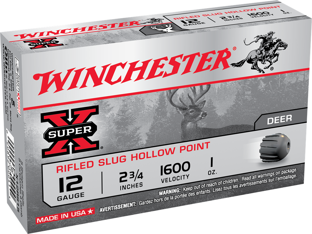 Winchester Super-X 12ga 2-3/4″ 1oz. Rifled Slug 1600FPS 5rd Box #X12RS15