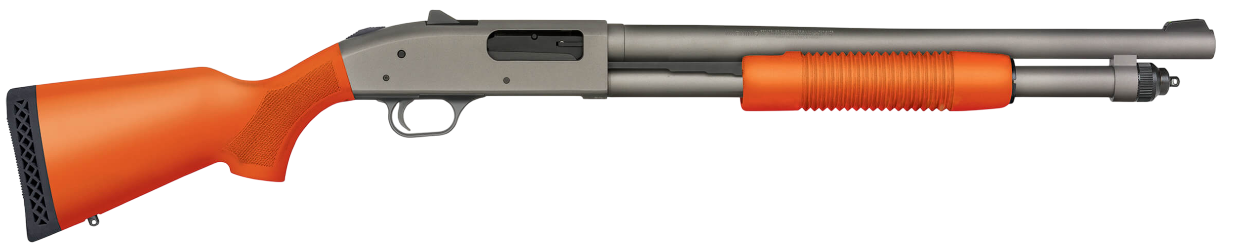 Mossberg 590A1 Pump Shotgun 50791, 12 Gauge, 18.50", 3" Chmbr, Magpul SGA Safety Orange Synthetic Stock, 6 Rds