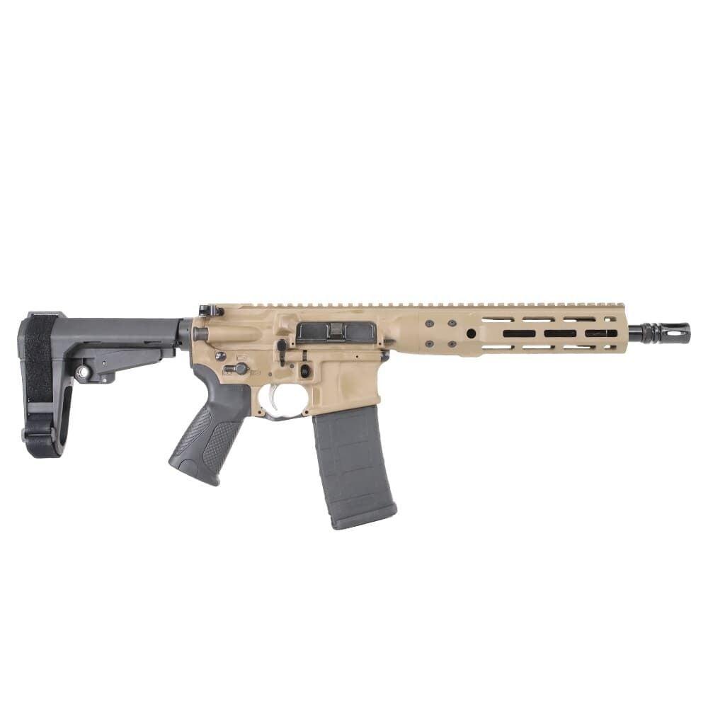 LWRC Induvidual Carbine, Semi-Auto Pistol ICDIP5CK10SBA3ML, 5.56 NATO, 10.5", Direct Impingement, FDE Anodized/Black Finish, 30 Rds