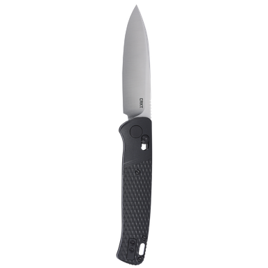 CRKT K430KXP Counterpart | 3.38" Satin 12C27 Drop Point Knife with Textured Black GRN Handles & Crossbar Lock