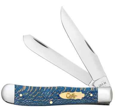 Case XX Trapper 47490 Smooth Blue Curly Oak Wood Knife
