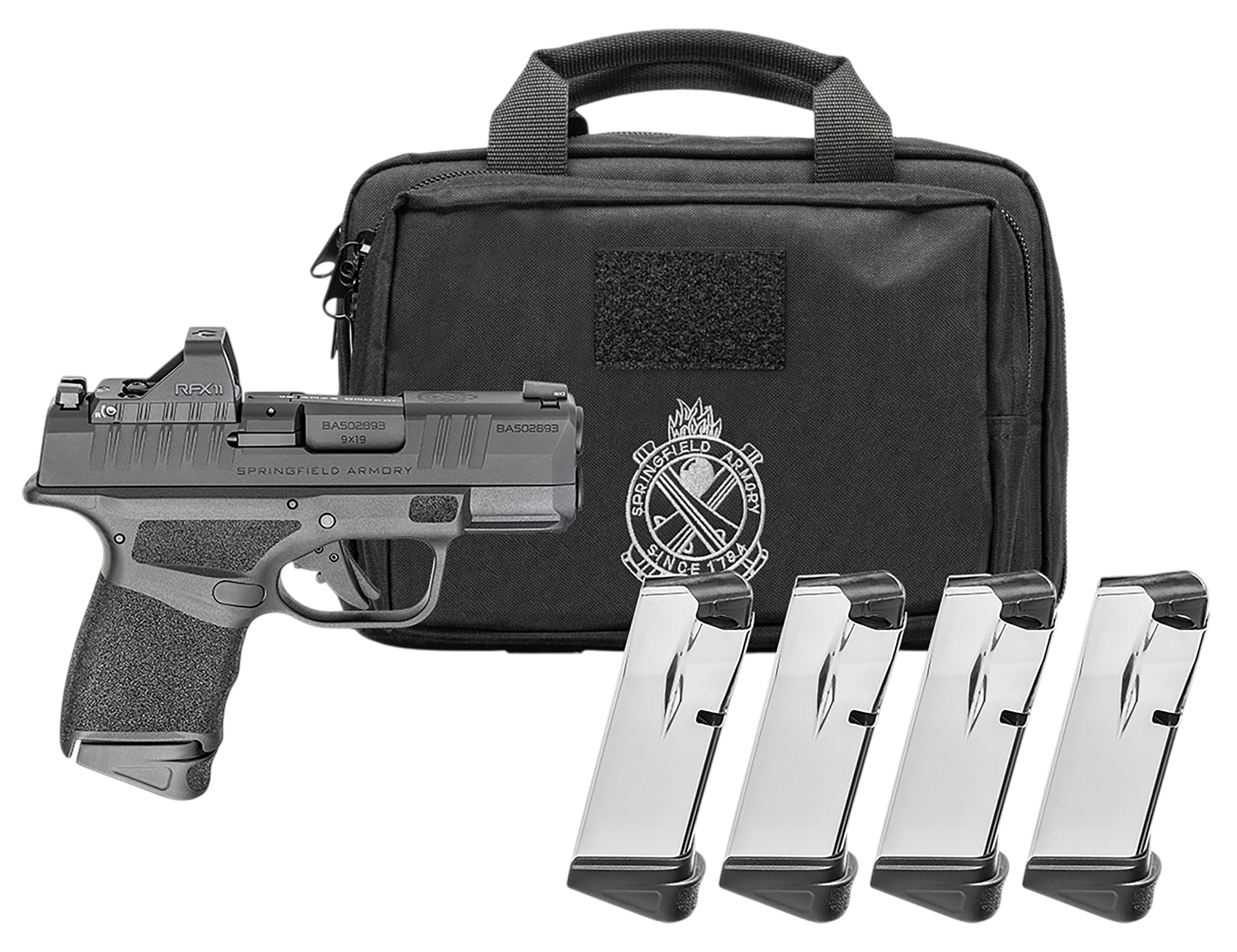 Springfield Hellcat OSP Gear Pac Optic Ready Pistol HC931380BOSPPAC, 380 ACP, 3in, Adaptive Texture Grips, Black Finish, 13 Rds