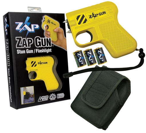 Zap Zap Gun Stun Gun/Flashlight Range of Close Contact Green Plastic ZAPGUN